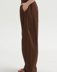 Garment Dyed Silky Cotton Winslow Pull On Pant, Brown