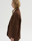 Garment Dyed Silky Cotton Liam Blazer, Brown