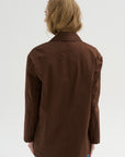 Garment Dyed Silky Cotton Liam Blazer, Brown