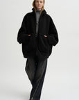 Pre-Order • Zip-Up Bomber Cozy Fleece, Black