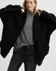Pre-Order • Zip-Up Bomber Cozy Fleece, Black