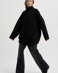 Pre-Order • Zip-Up Bomber Cozy Fleece, Black
