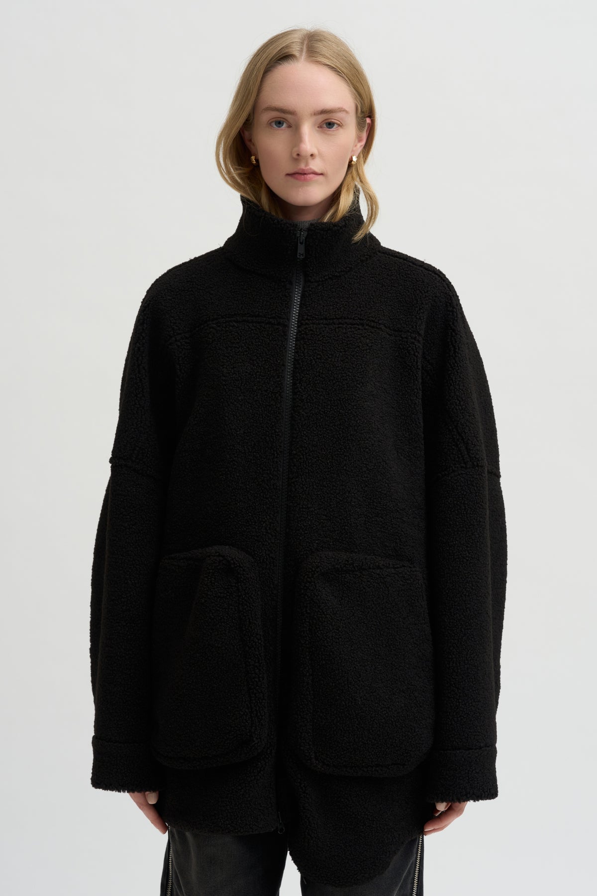 Pre-Order • Zip-Up Bomber Cozy Fleece, Black