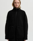 Pre-Order • Zip-Up Bomber Cozy Fleece, Black