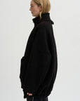Pre-Order • Zip-Up Bomber Cozy Fleece, Black