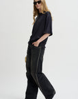 Pre-Order • Metallic Knit Easy T, Navy