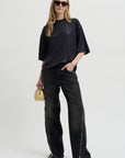 Pre-Order • Metallic Knit Easy T, Navy