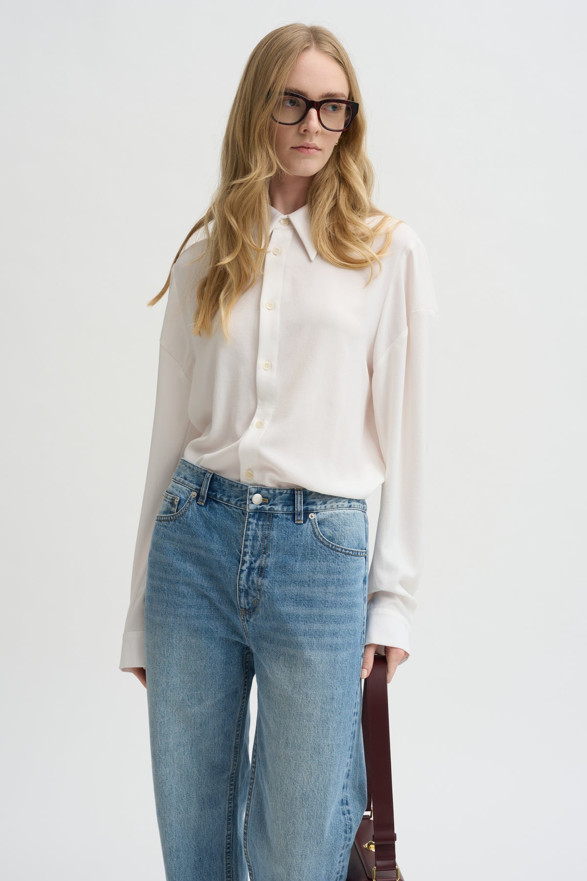 Soft Drape Hinged Shirt, Ivory