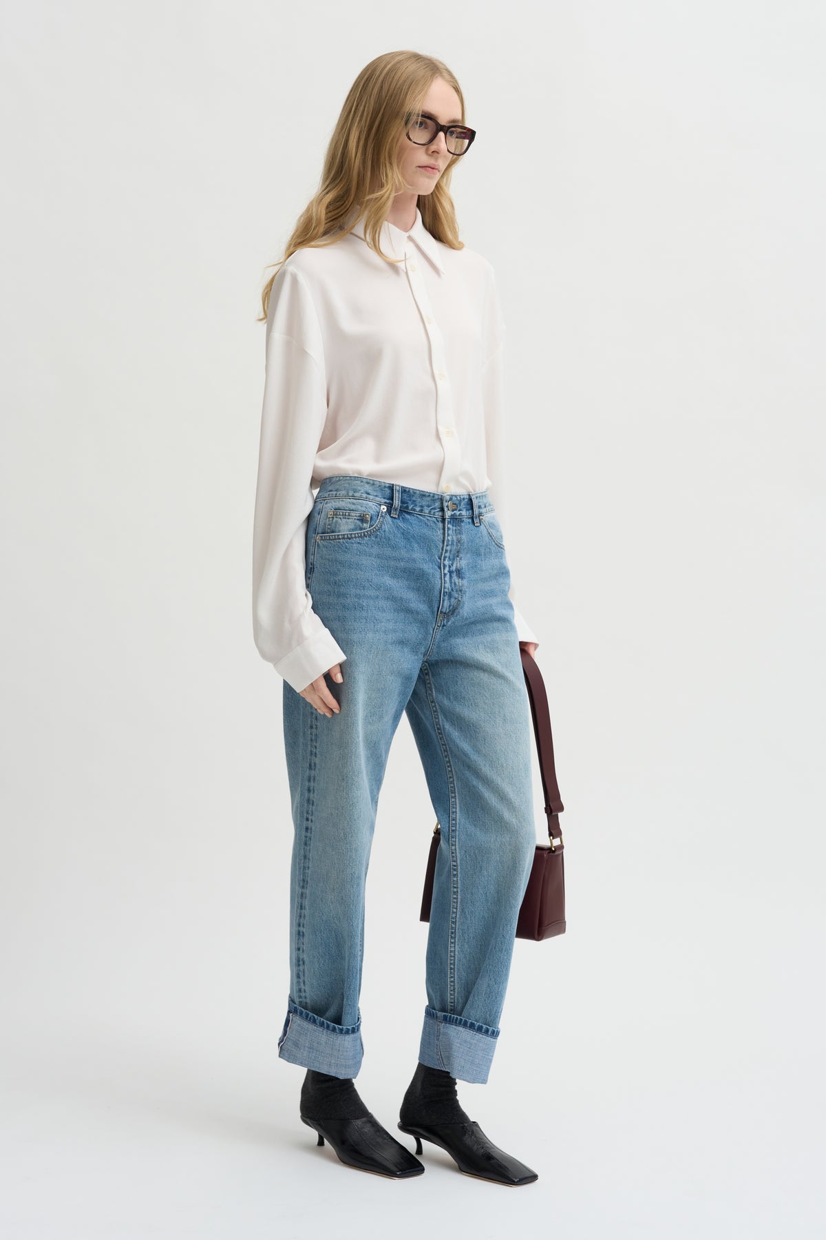Soft Drape Hinged Shirt, Ivory