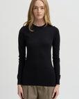 Pre-Order • Tissue Cashmere Crewneck Pullover, Black