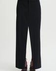 Pre-Order •  Recycled Tropical Wool Double Slit Maxi Skirt, Black