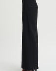 Pre-Order •  Recycled Tropical Wool Double Slit Maxi Skirt, Black