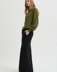 Pre-Order •  Recycled Tropical Wool Double Slit Maxi Skirt, Black