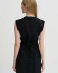 Pre-Order • Recycled Tropical Wool Bib Top, Black