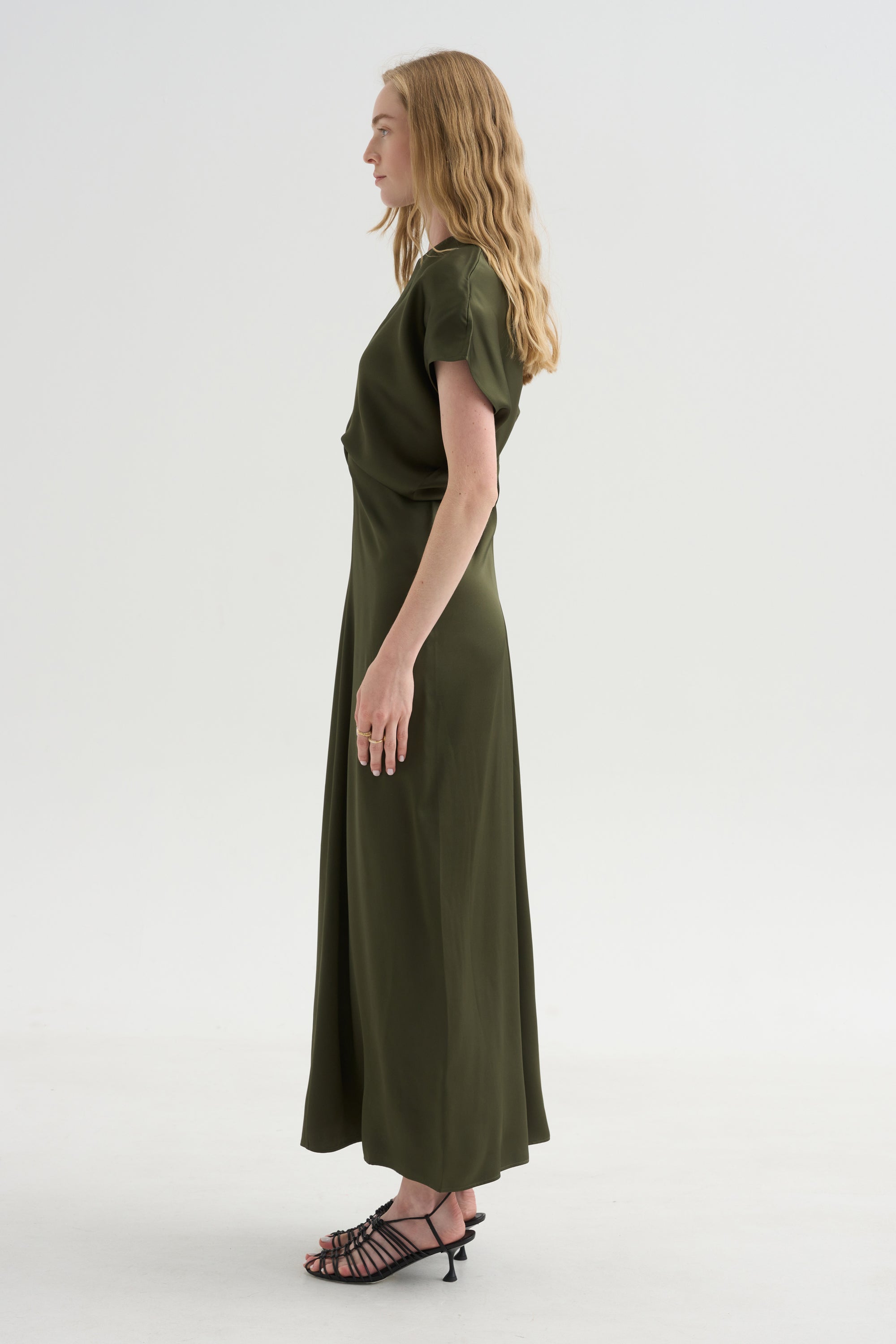 Slouch Waist Dress, Dark Green