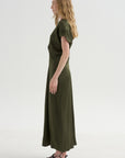 Slouch Waist Dress, Dark Green
