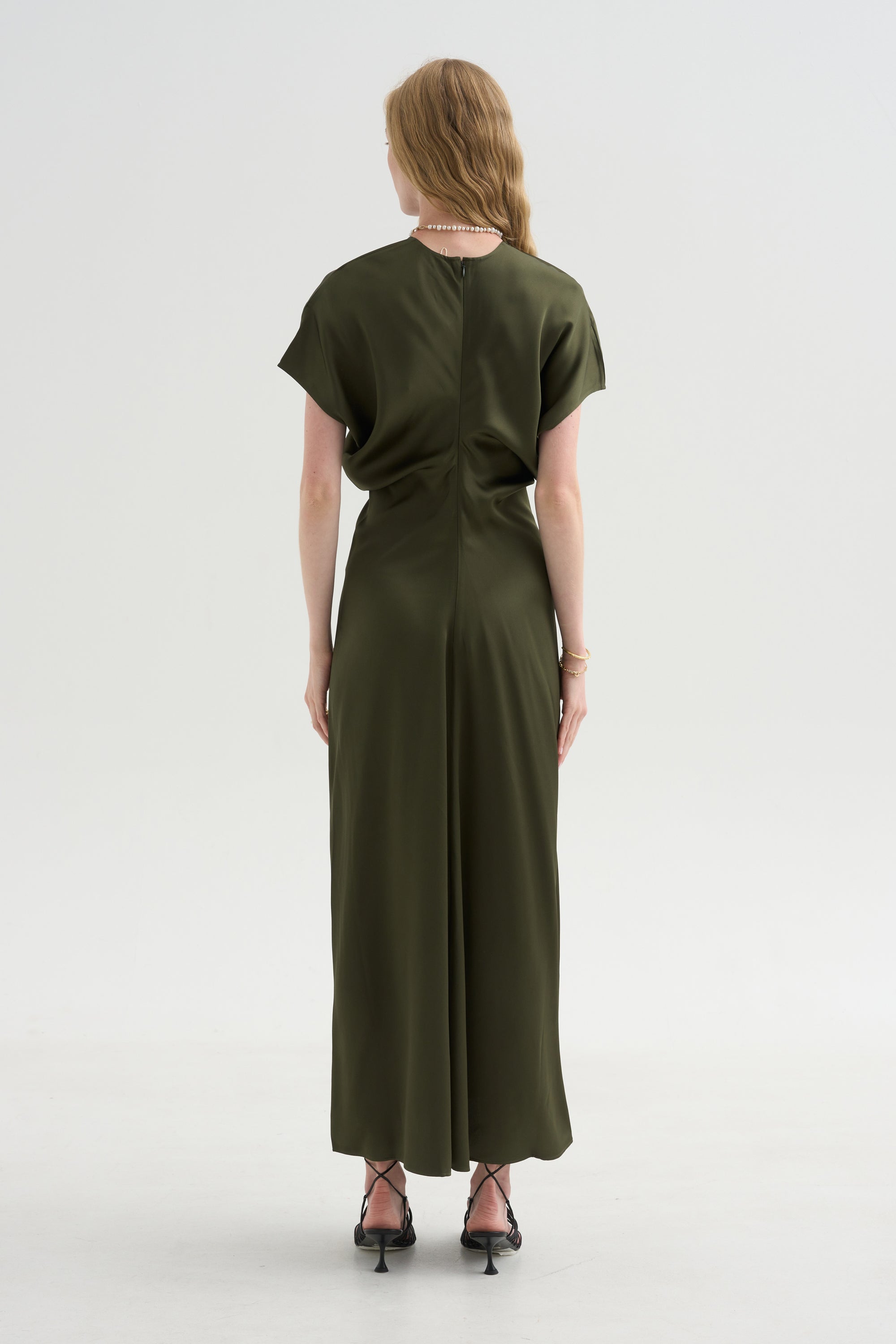 Slouch Waist Dress, Dark Green