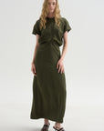 Slouch Waist Dress, Dark Green