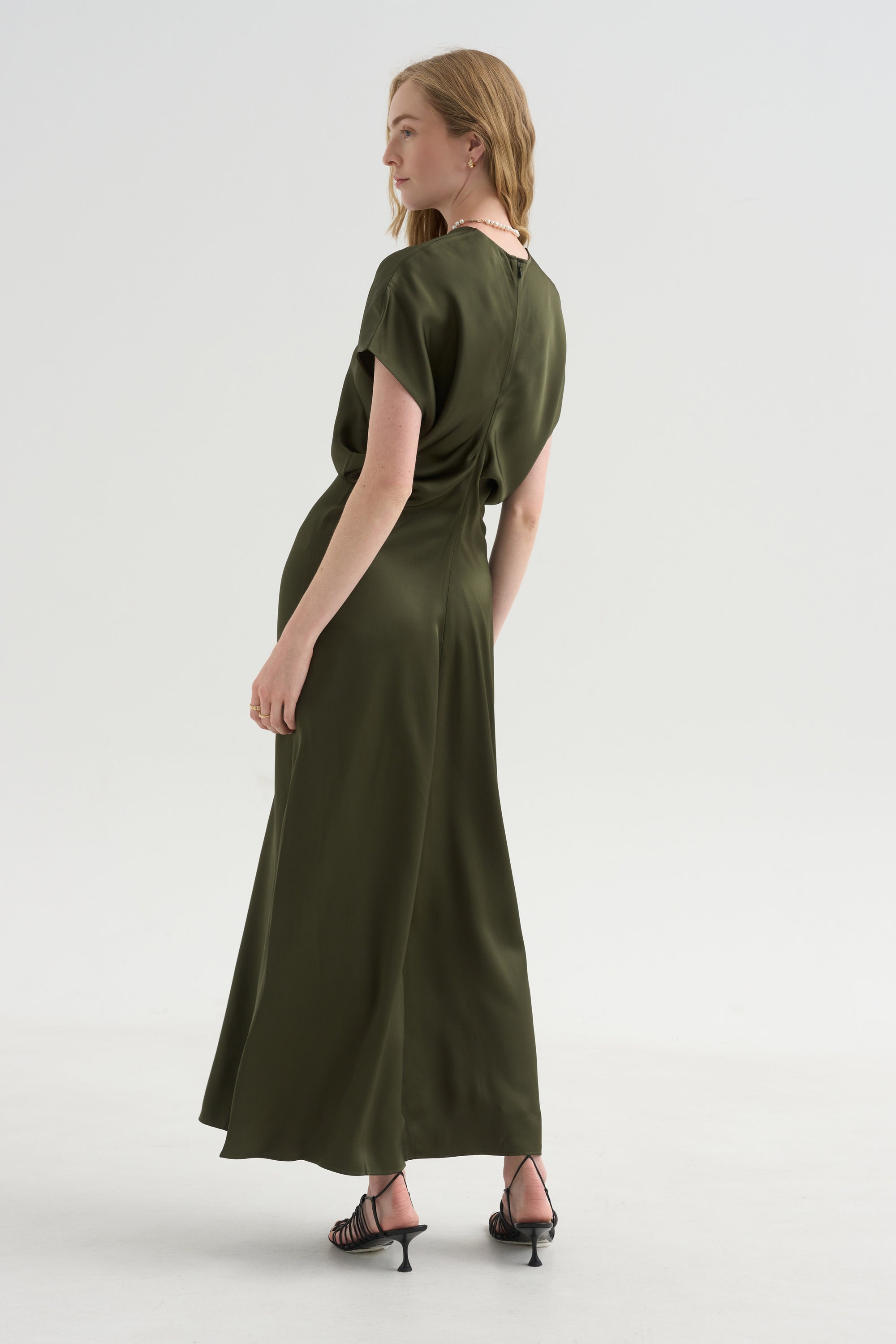 Slouch Waist Dress, Dark Green