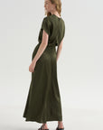 Slouch Waist Dress, Dark Green