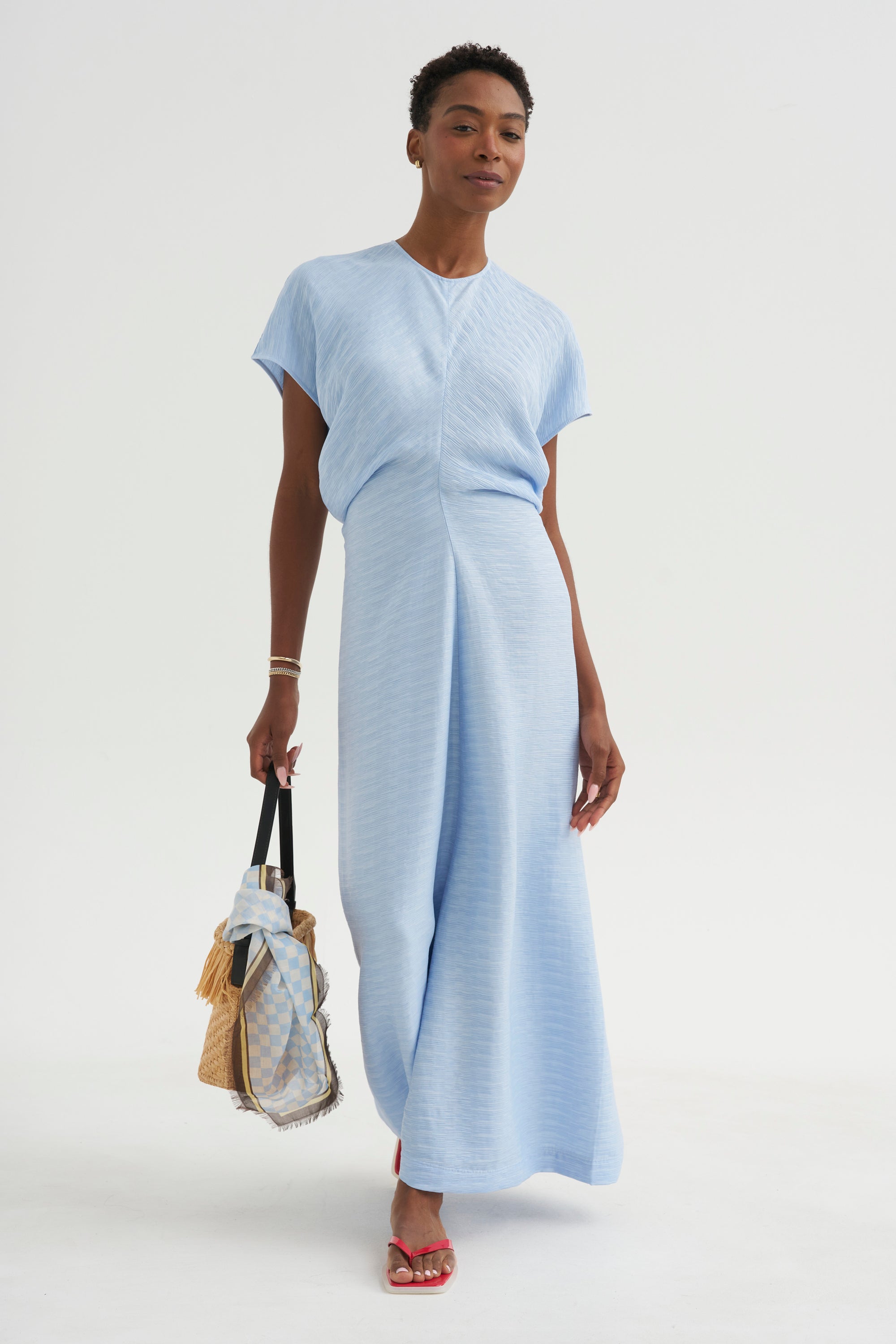 Slouch Waist Dress, Sky