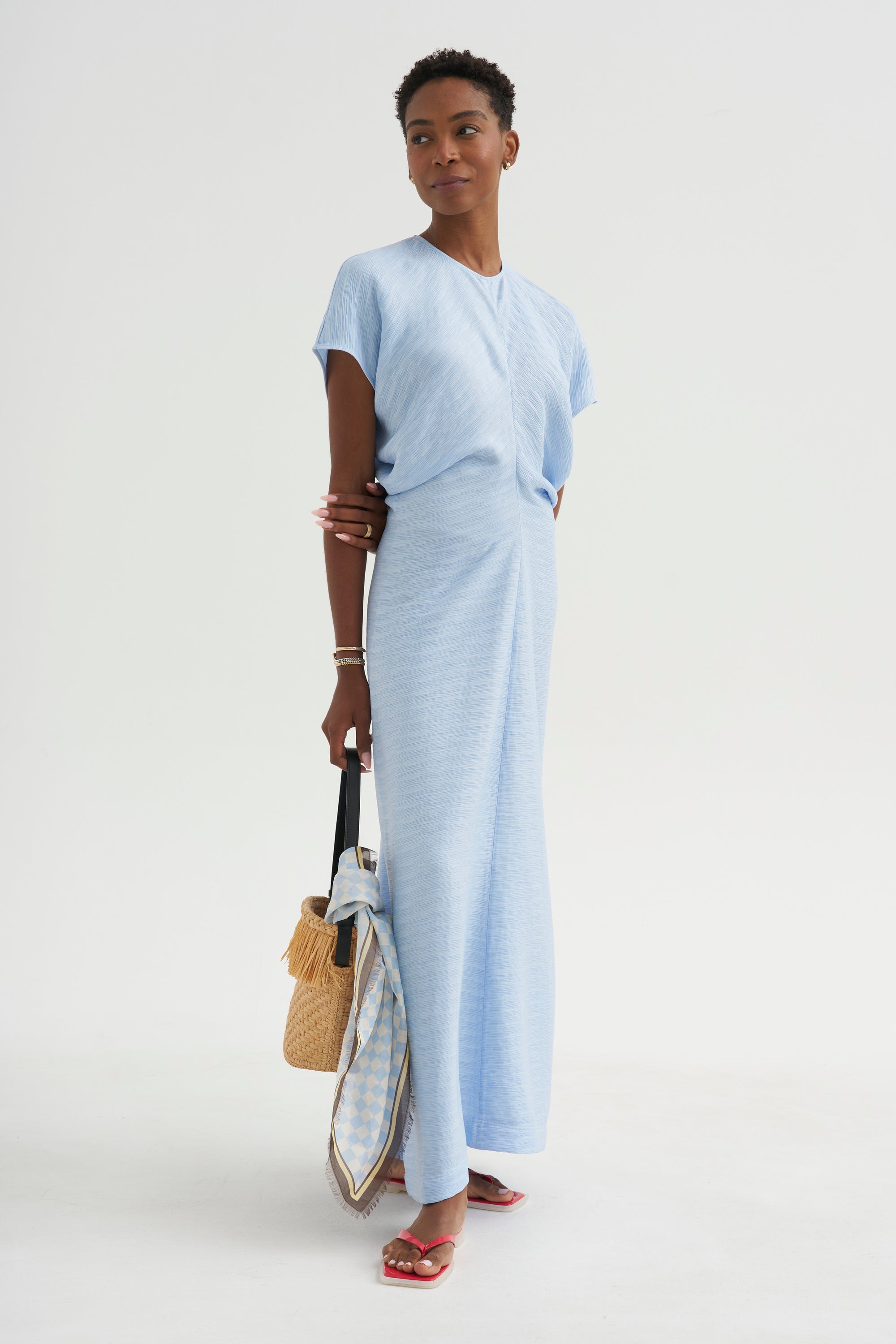 Slouch Waist Dress, Sky