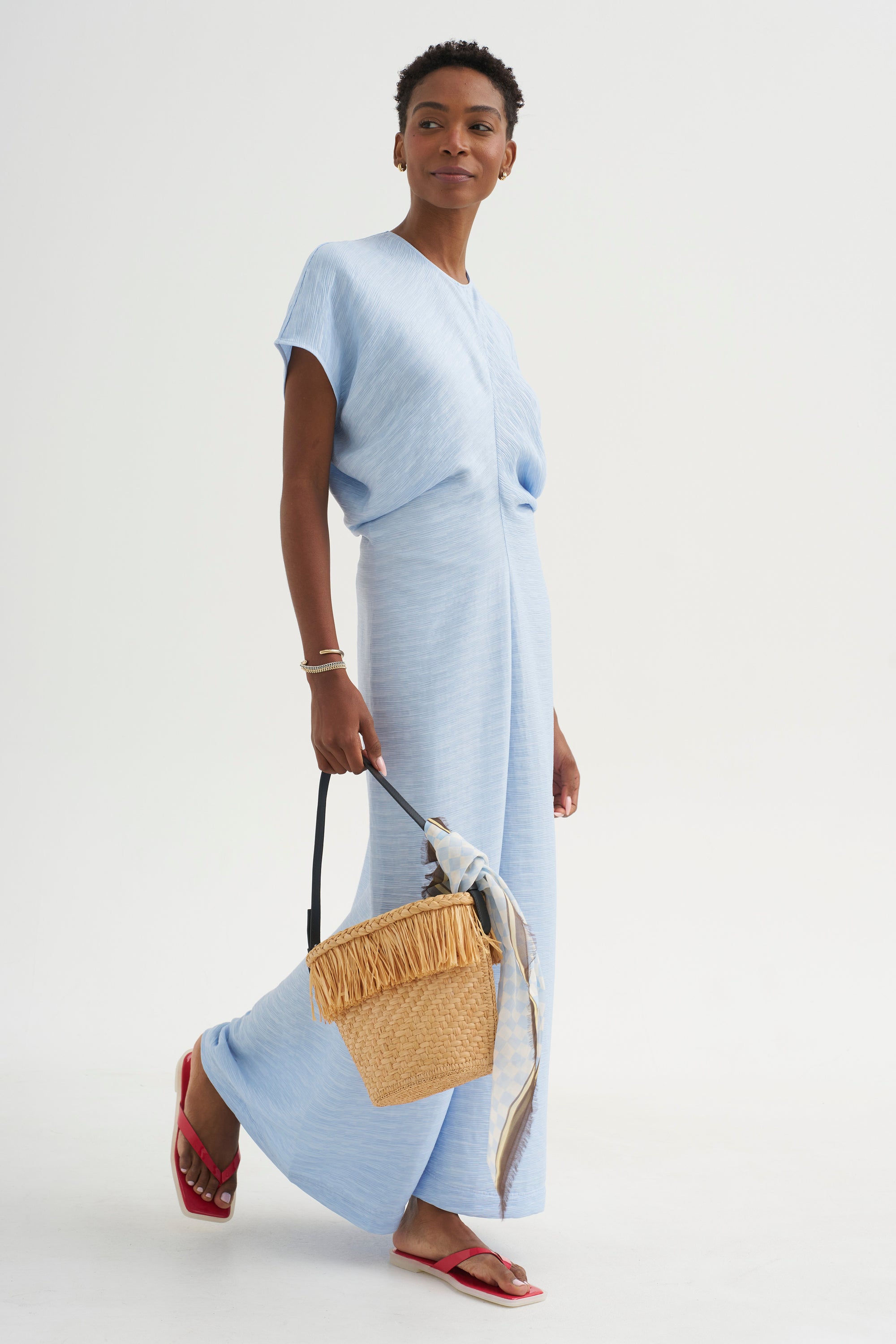 TOTEME Slouch Waist Dress, Sky 38