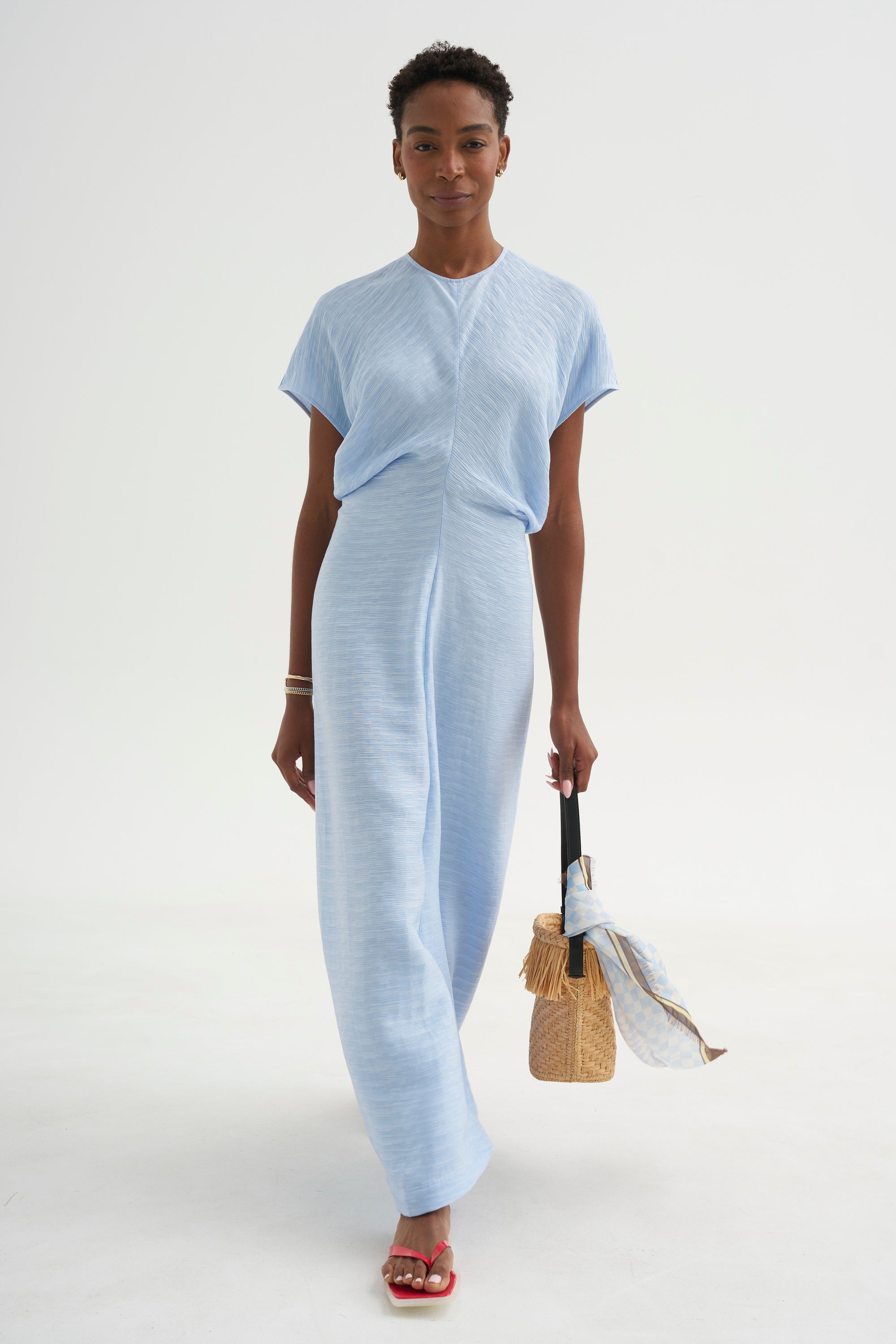 Slouch Waist Dress, Sky