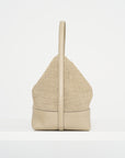 Belted Woven Leather Tote, Fawn