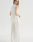 Woven Stripe Drawstring Trouser, Meringue