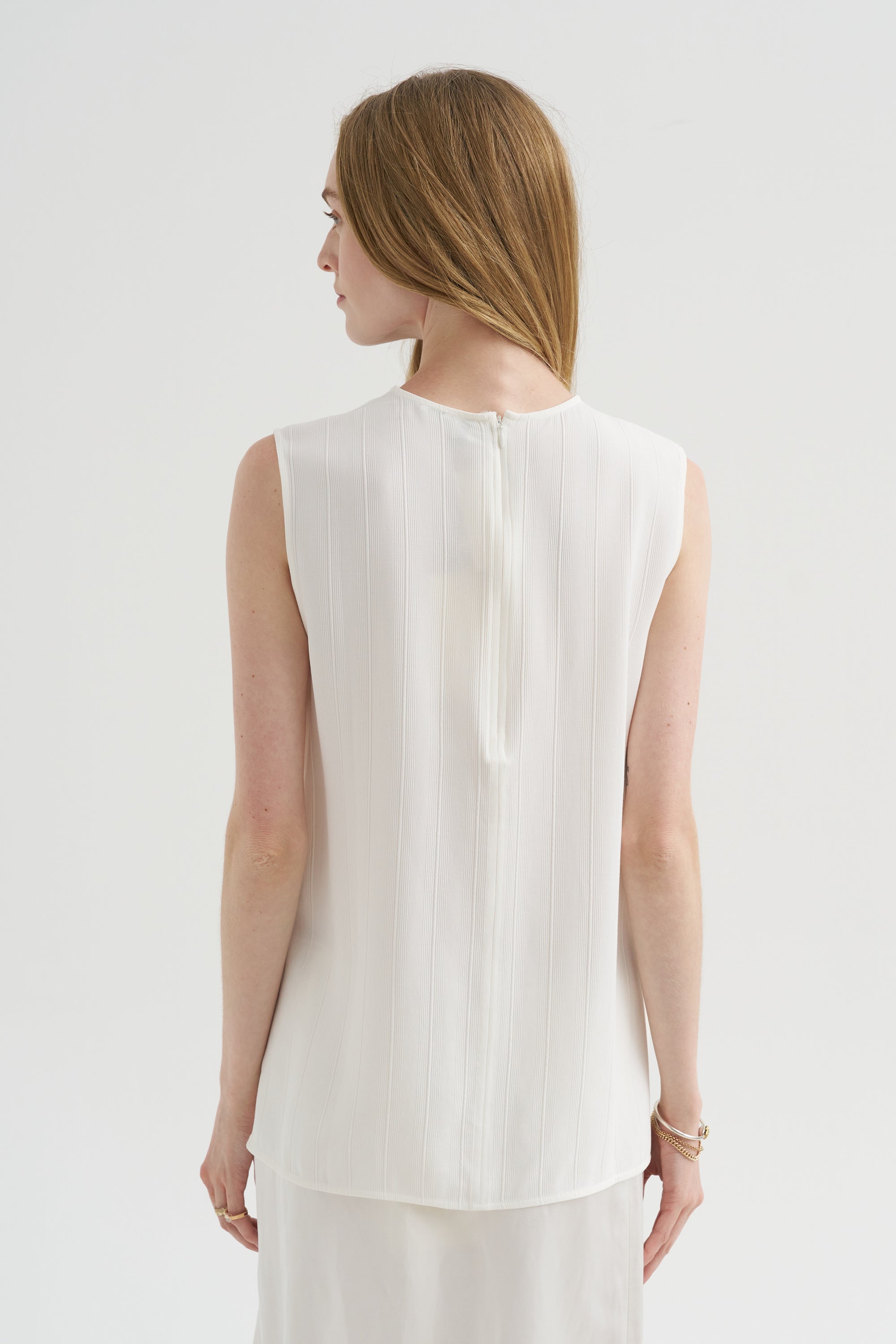 Woven Stripe Top, Meringue