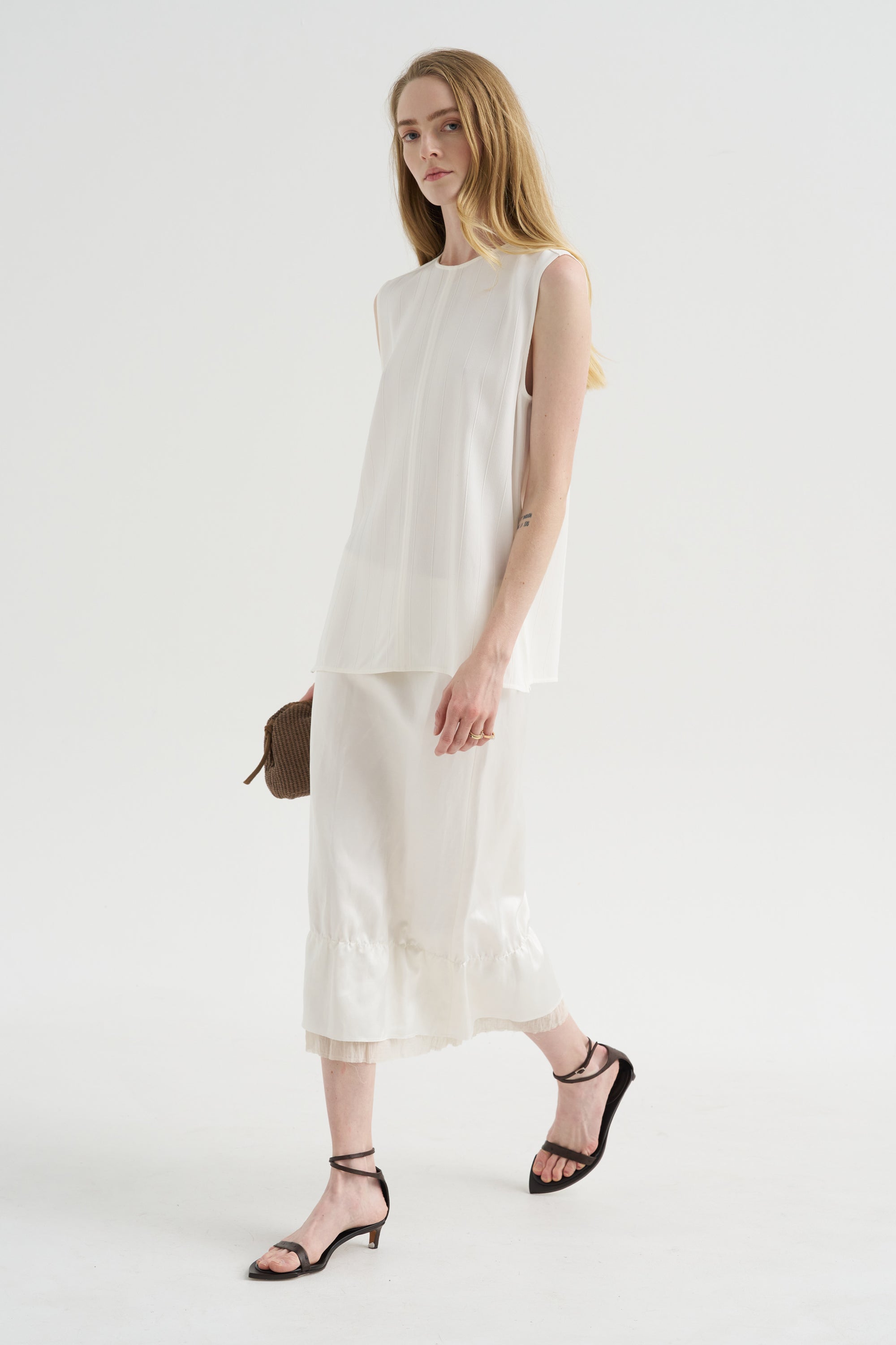 Woven Stripe Top, Meringue