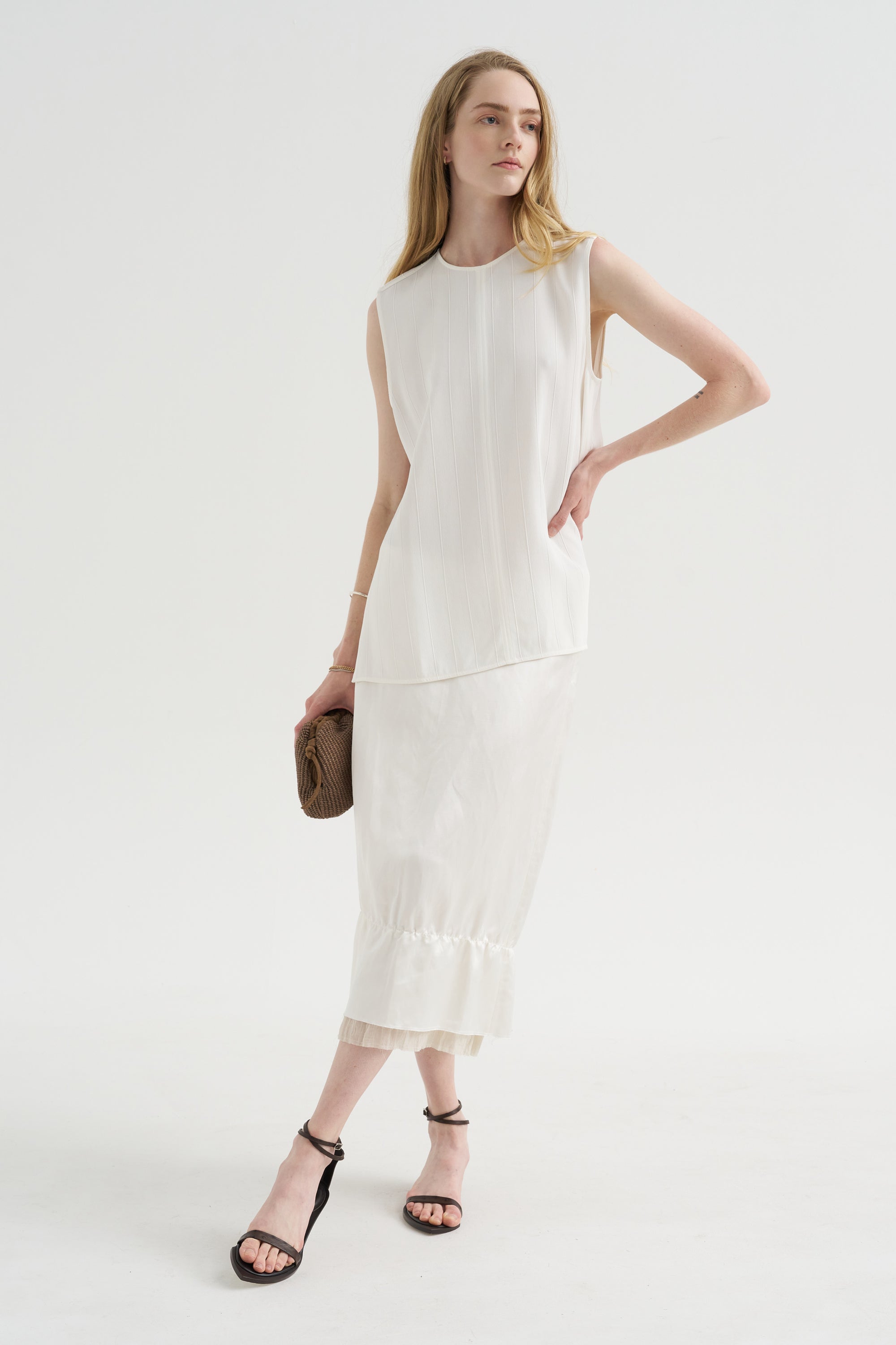 kick pleat dress Panel Kick Pleat Dress Midnight L