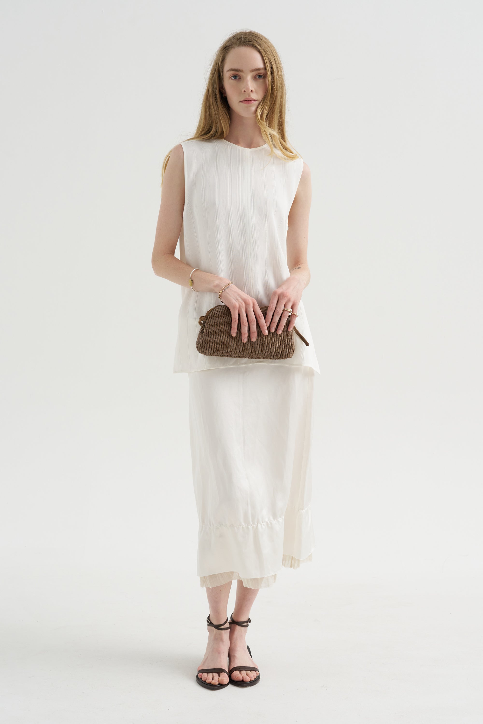 Woven Stripe Top, Meringue