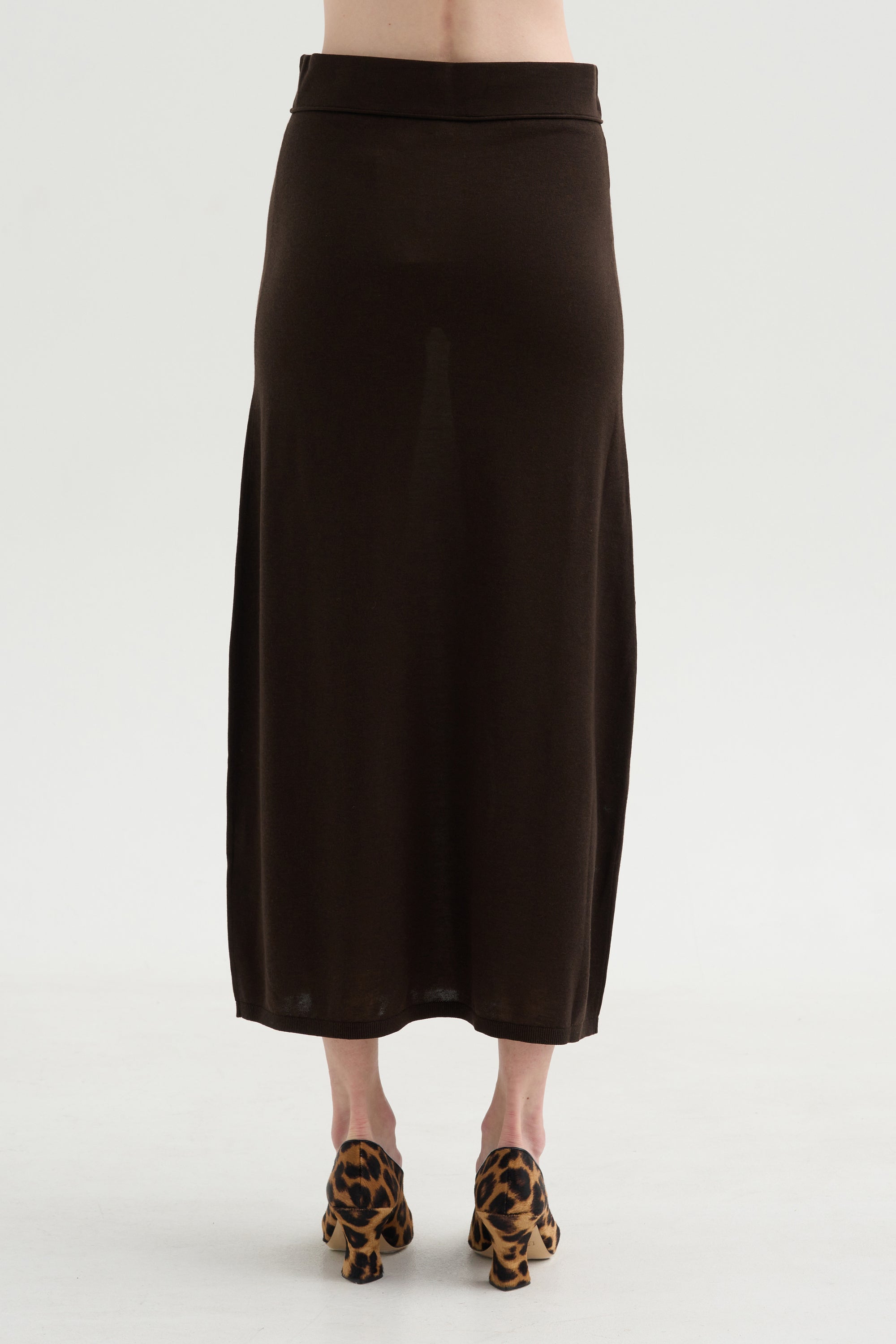 Long Knit Skirt, Fondante