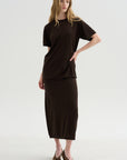 Long Knit Skirt, Fondante