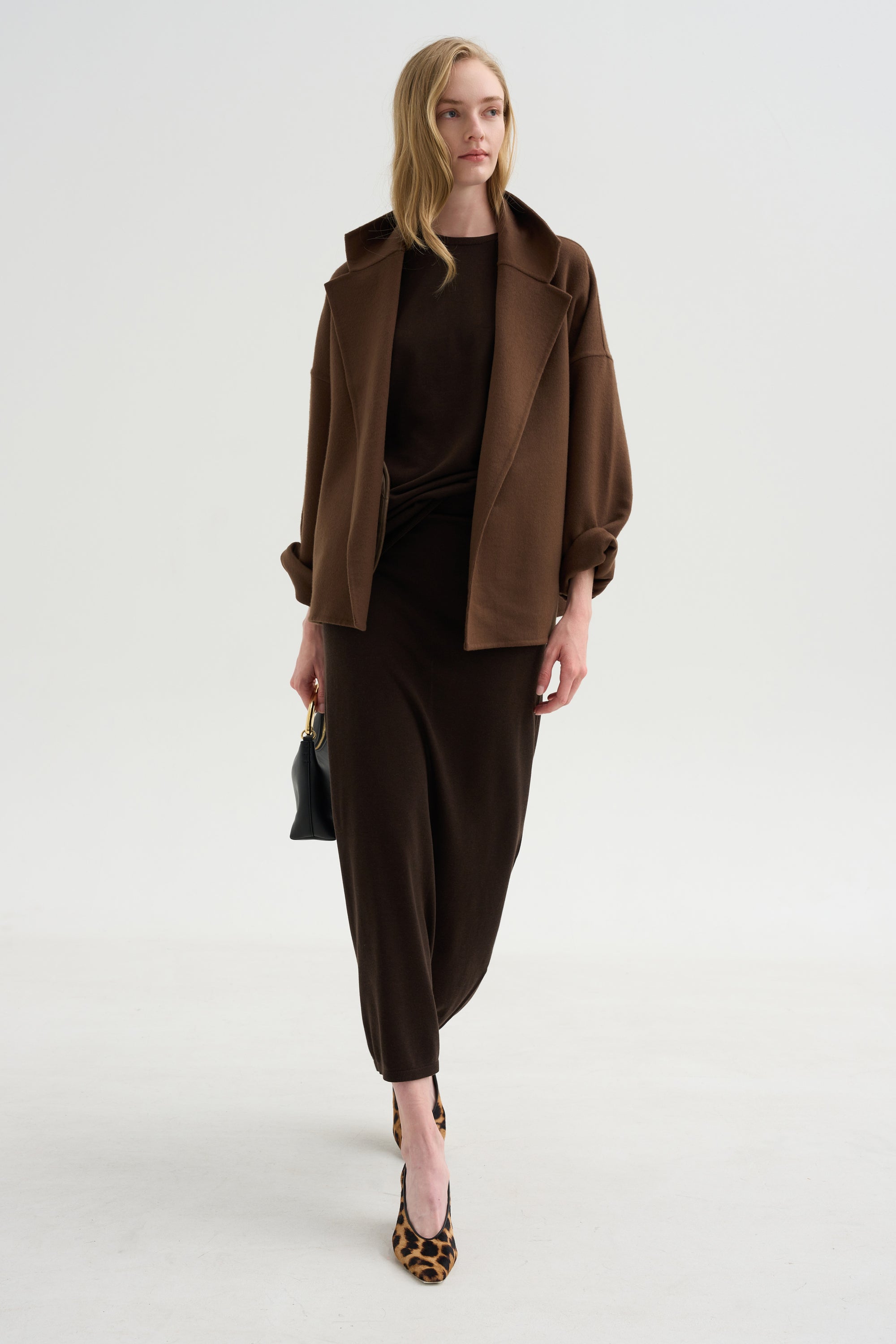 Long Knit Skirt, Fondante