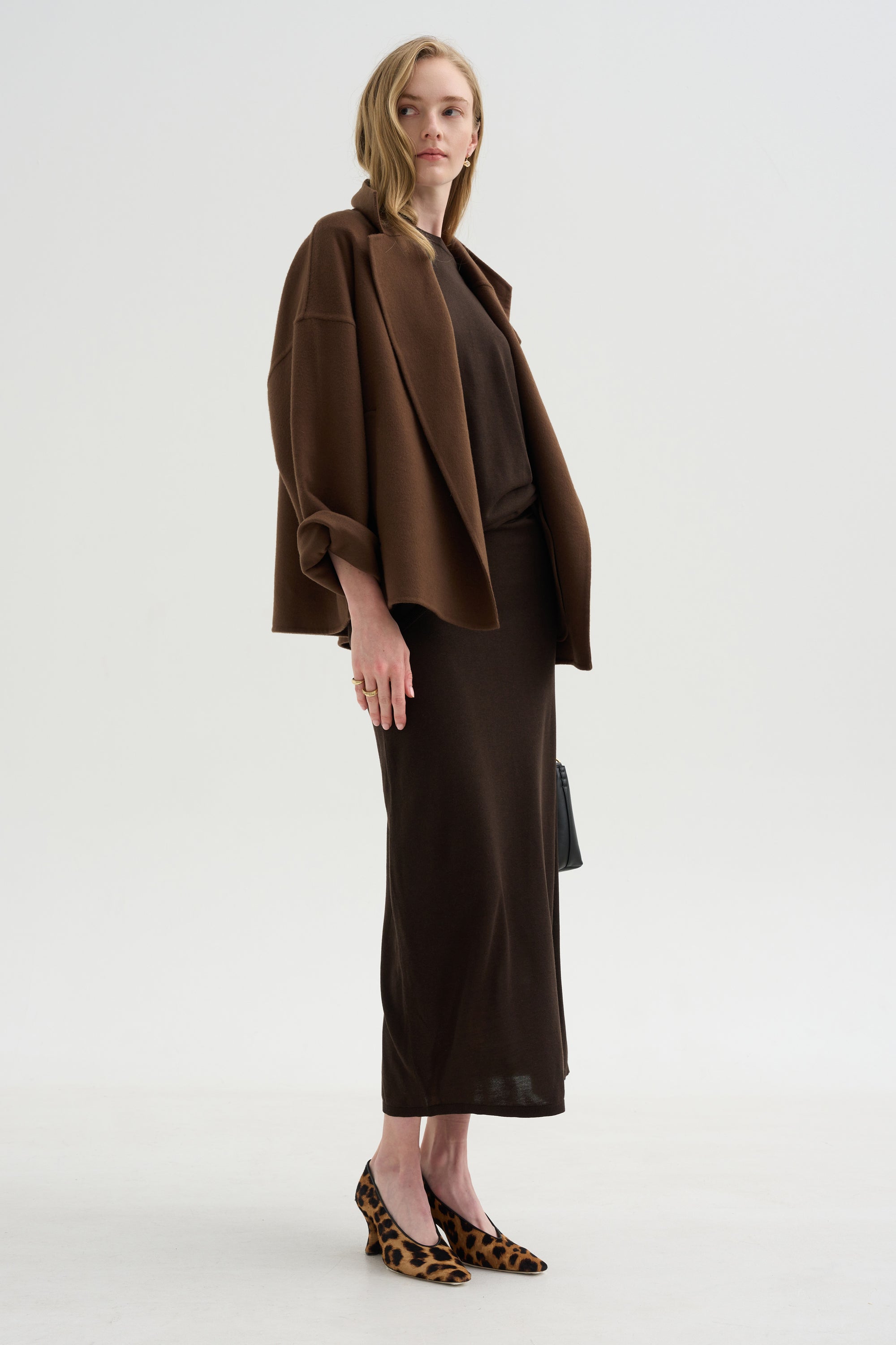 Long Knit Skirt, Fondante