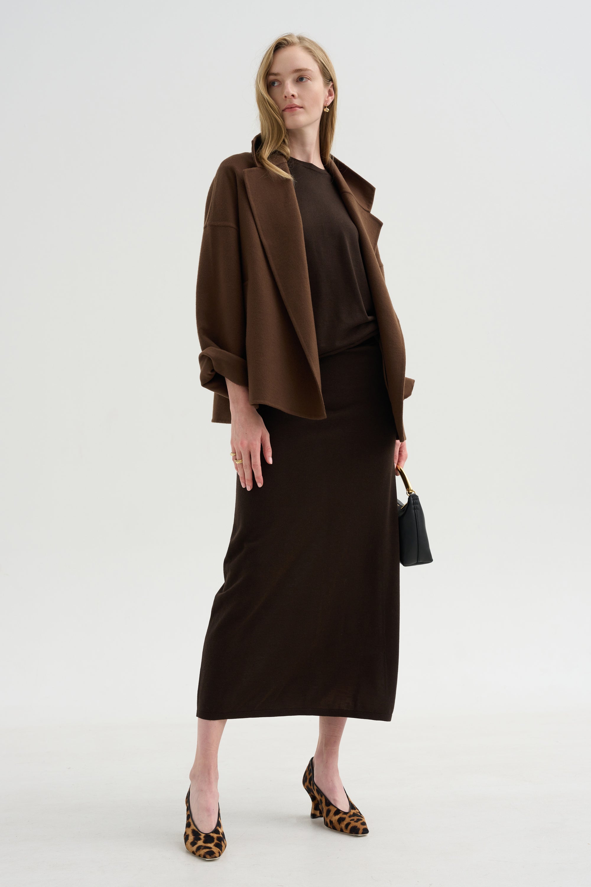 Long Knit Skirt, Fondante