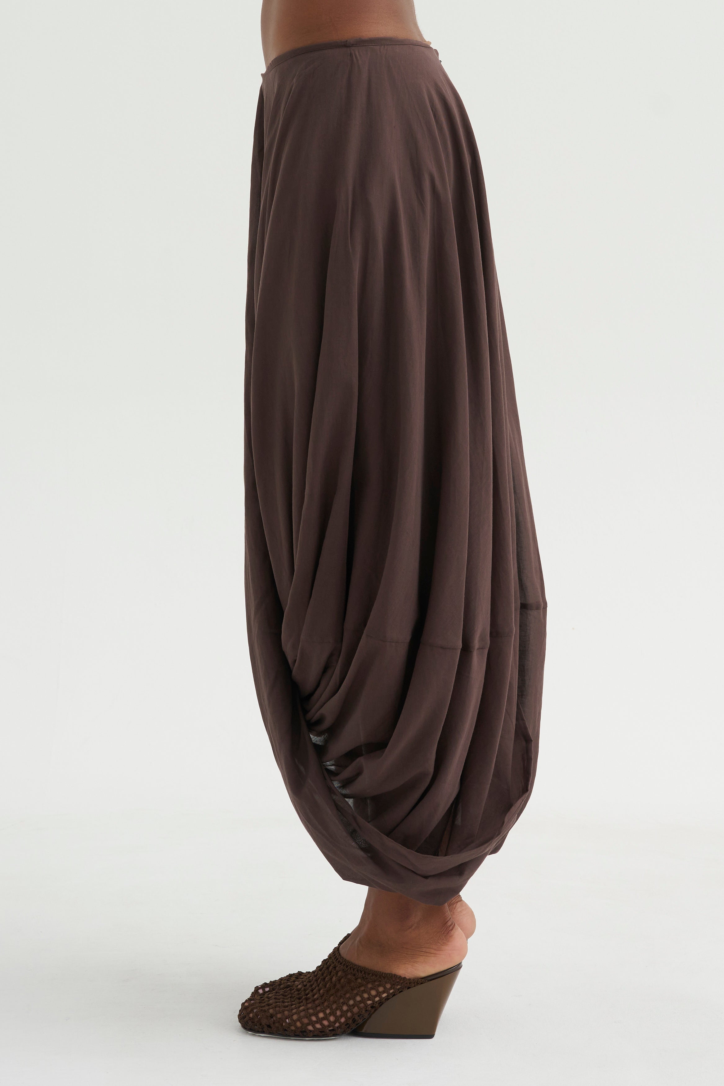 Cocoon Skirt, Walnut – Kick Pleat