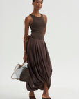 Cocoon Skirt, Walnut