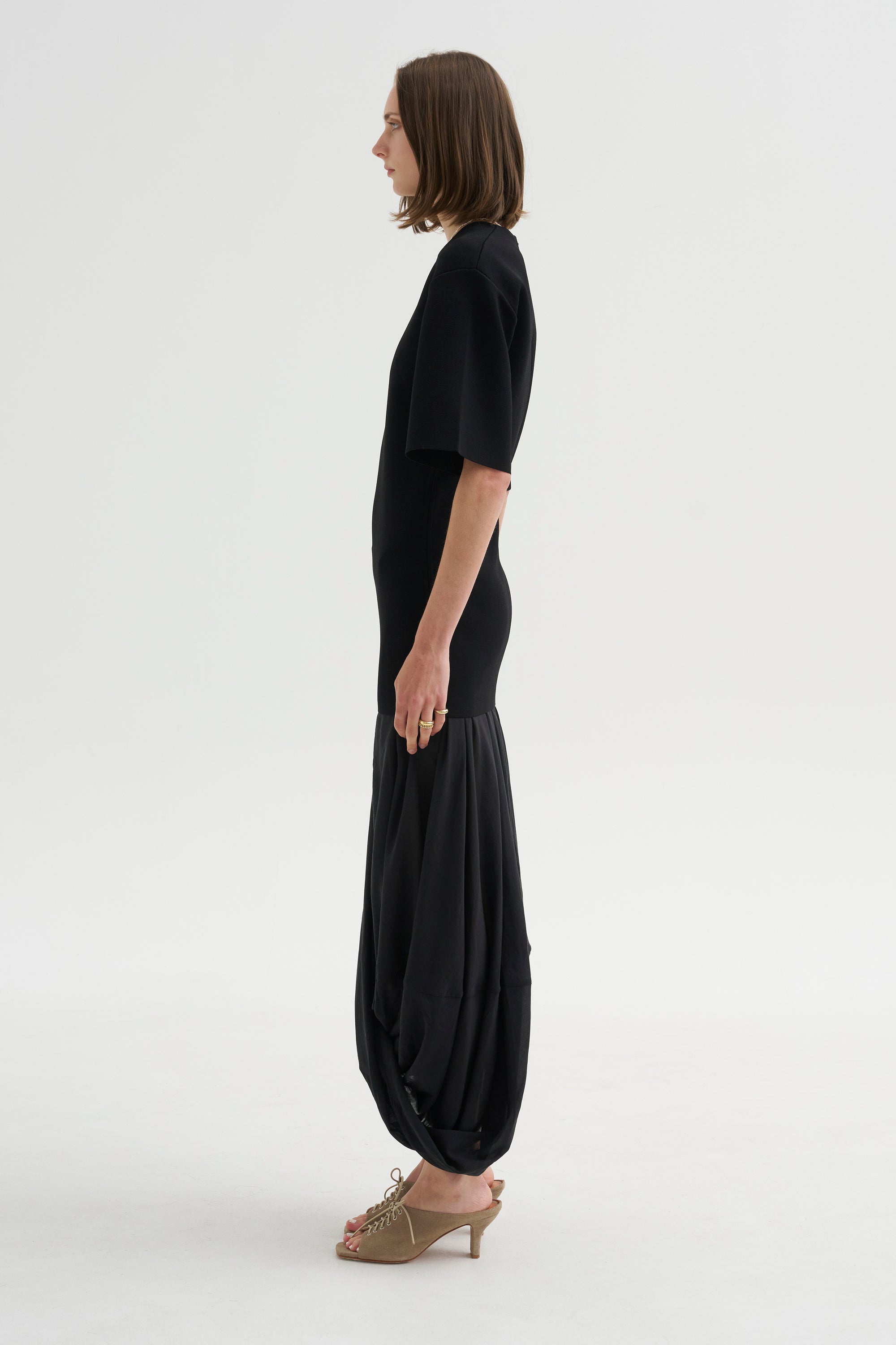 Cocoon Tee Dress, Black