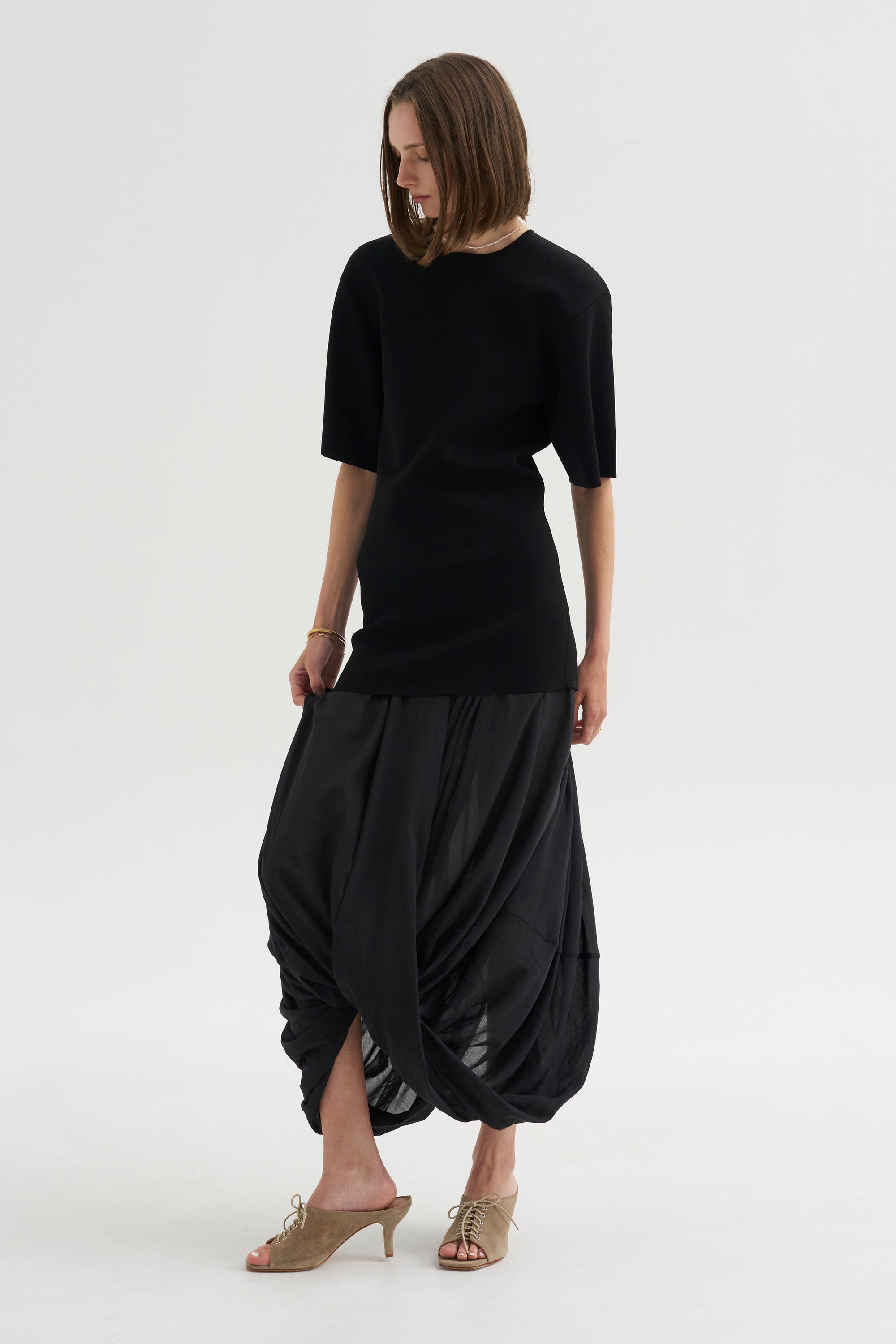 Cocoon Tee Dress, Black