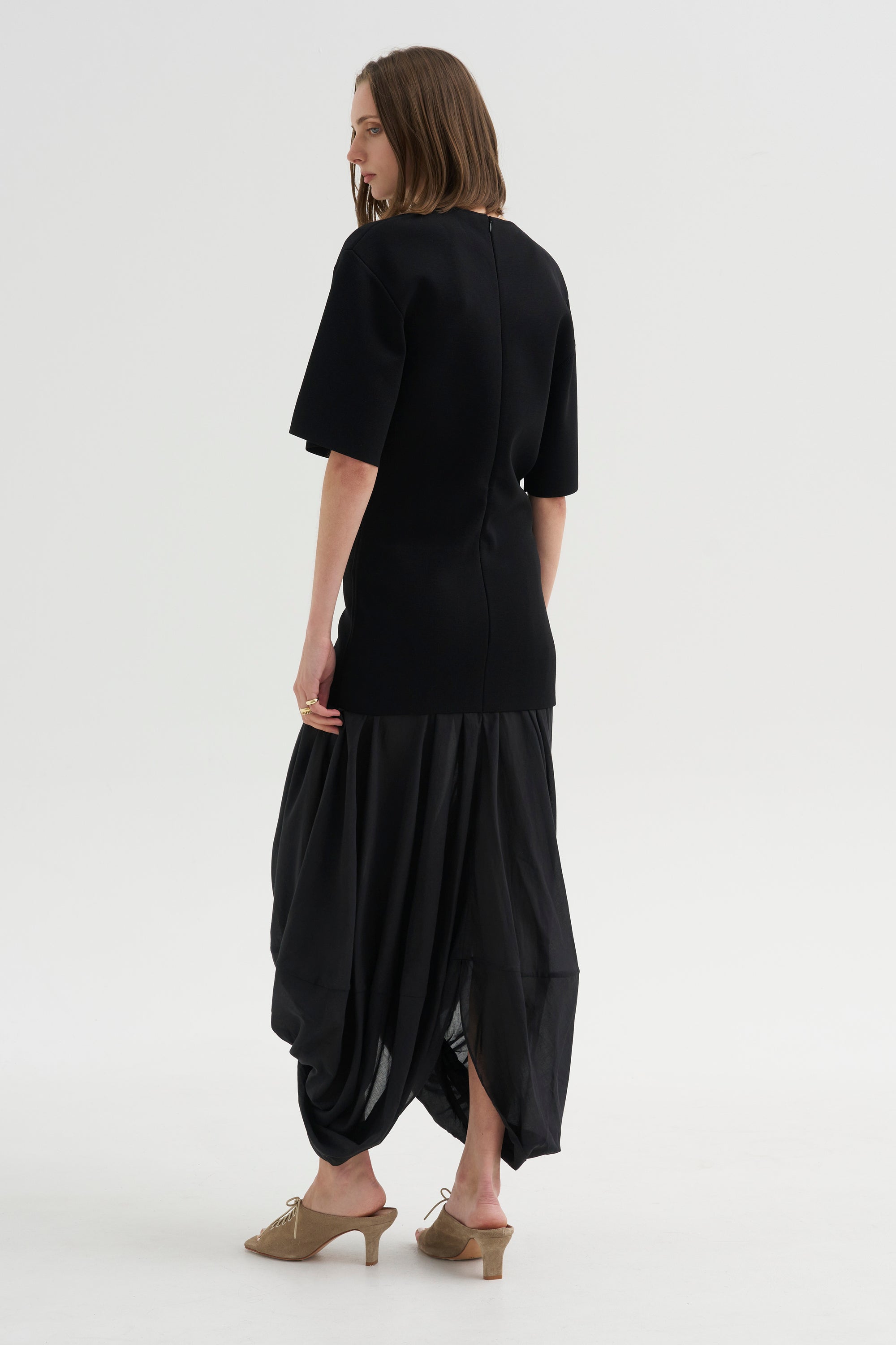 Cocoon Tee Dress, Black