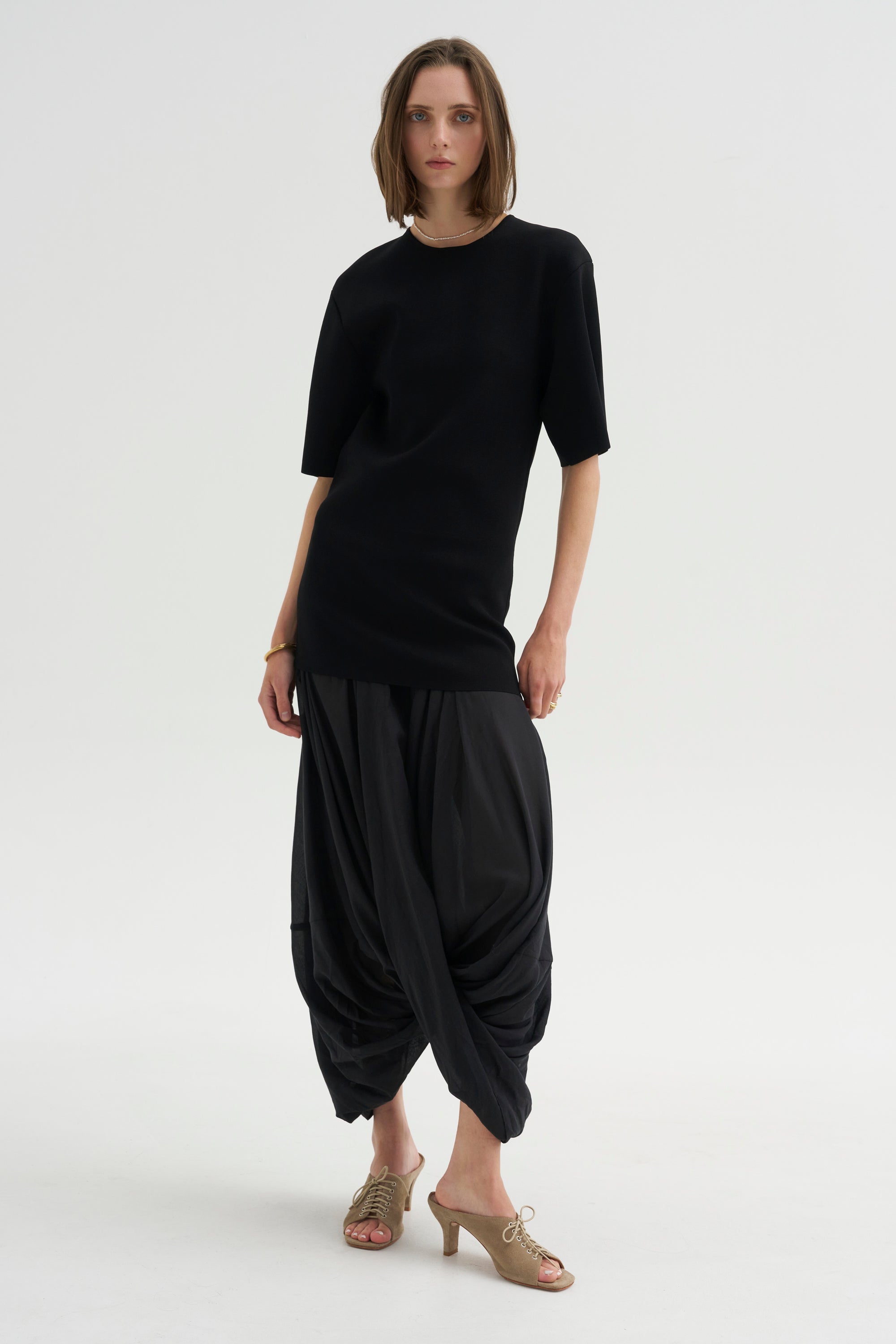 Cocoon Tee Dress, Black