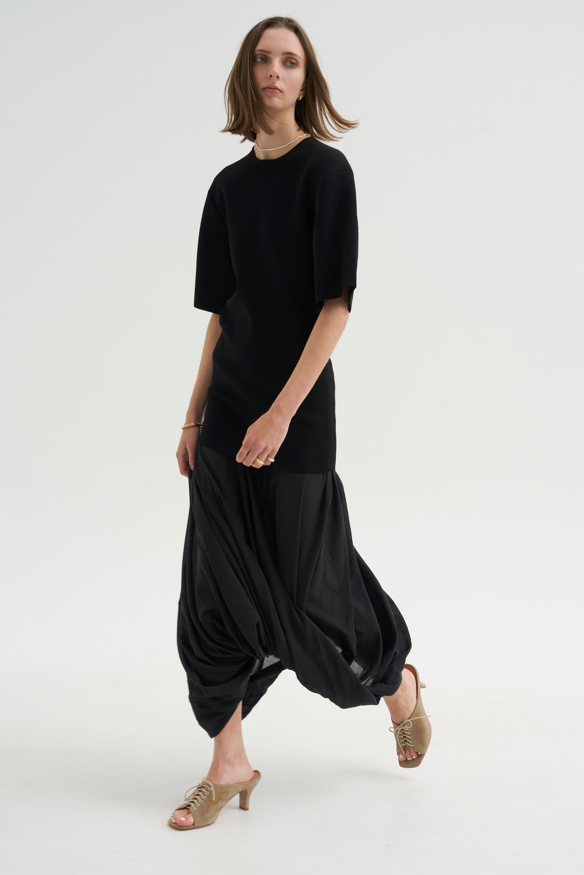 Cocoon Tee Dress, Black