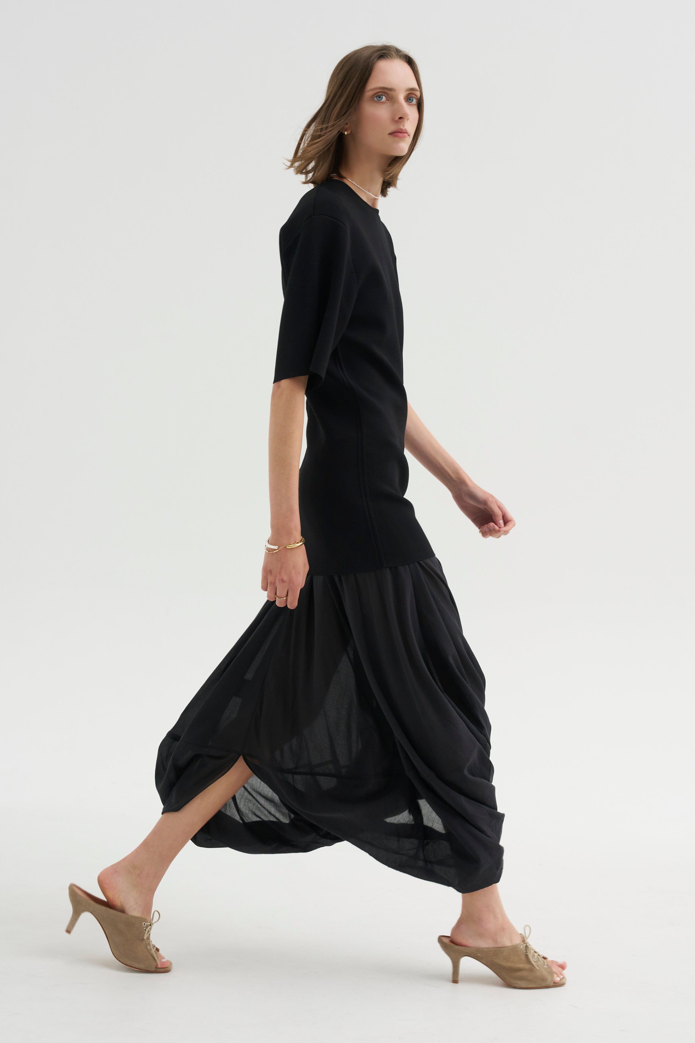 Cocoon Tee Dress, Black – Kick Pleat