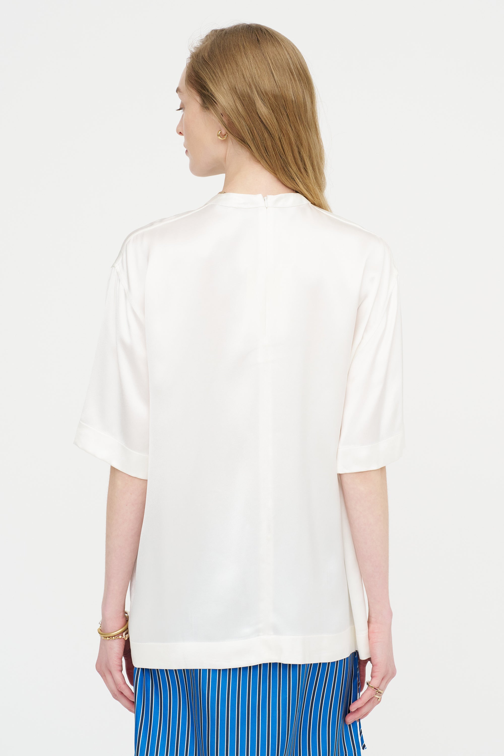 Satin Tee, White
