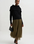 Funnel Wool Knit, Black