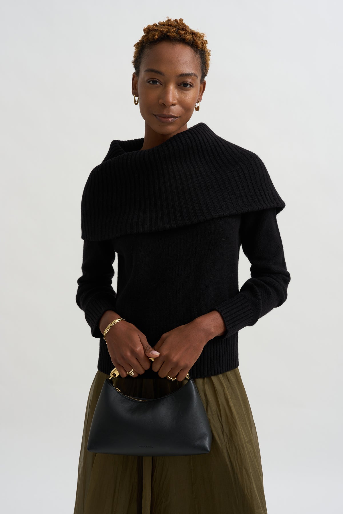 Funnel Wool Knit, Black